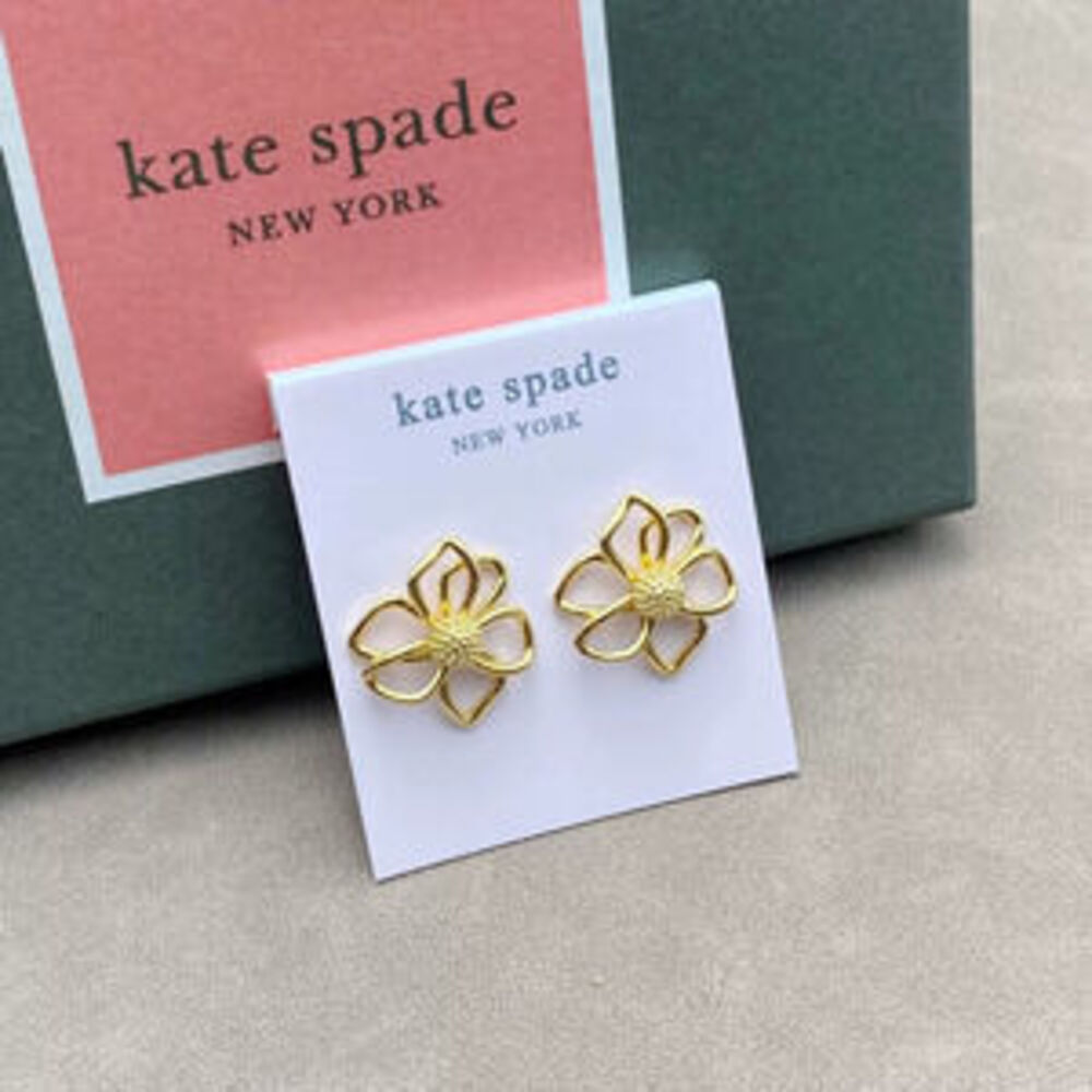 kate spade Sterling Silver Double Hollow Mini Flower Stud Earrings